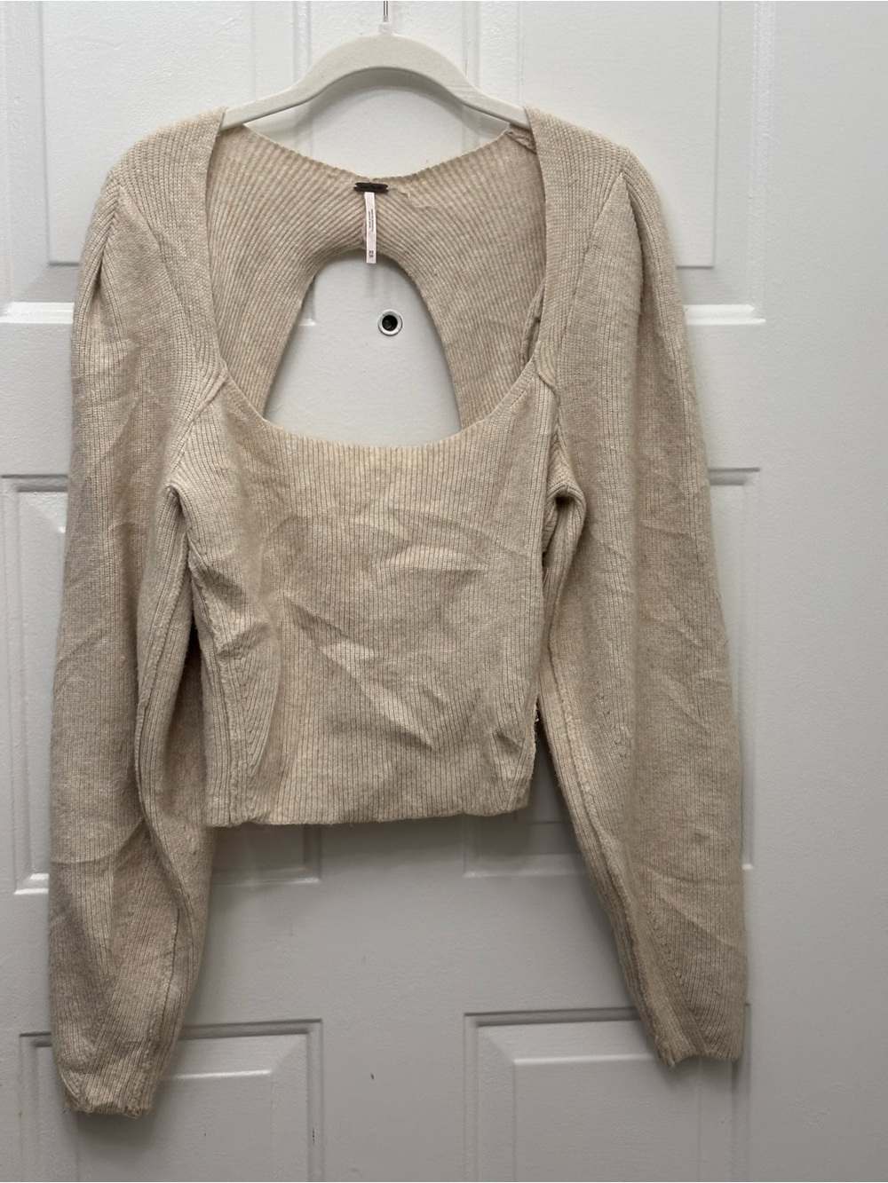 Free People Saffron Oatmeal Scoop Neck Sweater Top